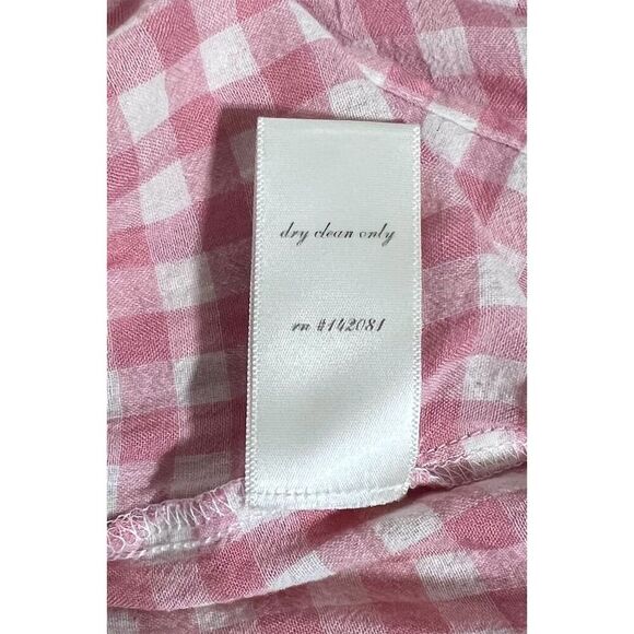Altar’d State Pink Gingham Tiered Mini Dress Size M Short Sleeve Summer Casual - Picture 9 of 10